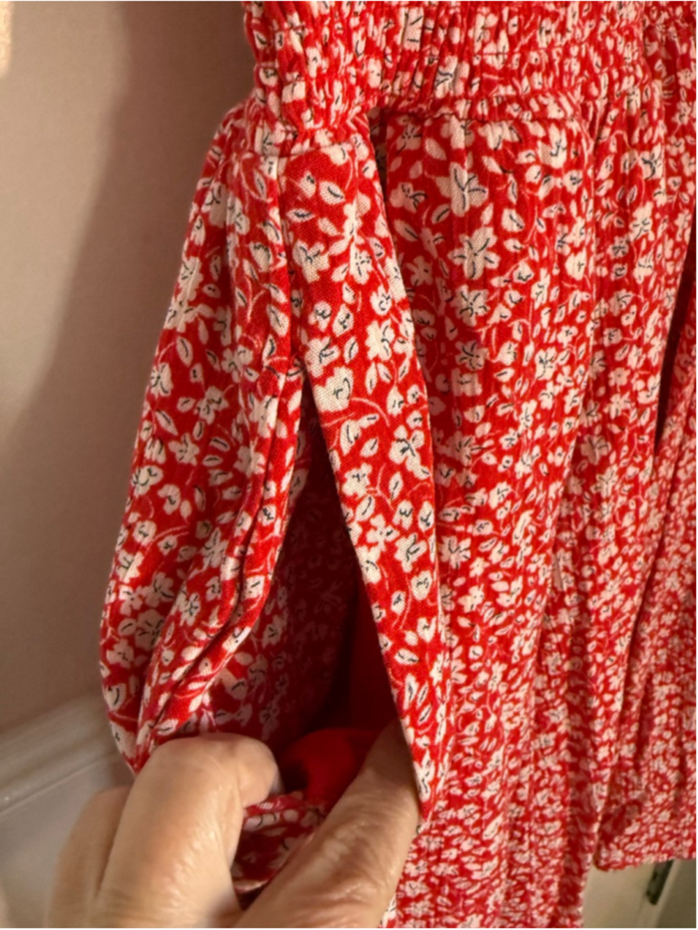 Torrid Red Floral Crinkle Gauze Puff Sleeve Romper (Sz 1X) - Picture 9 of 13